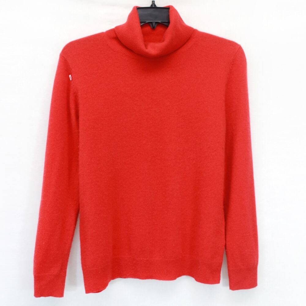 Joe Fresh 100% Cashmere Red Sweater Pullover Turtleneck Preppy Cozy XL